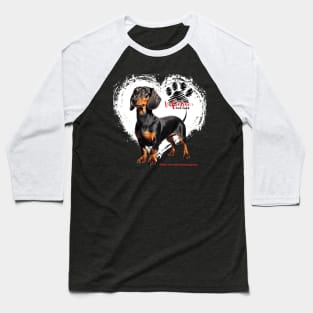 My Valentine Has Paws Dachshund Valentine’s Day Baseball T-Shirt